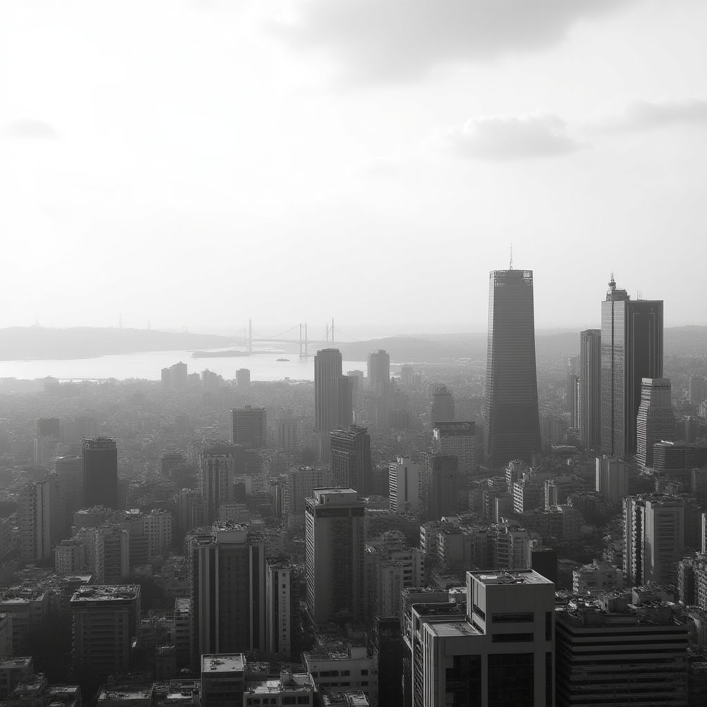 Istanbul business district skyline with coaching session overlay